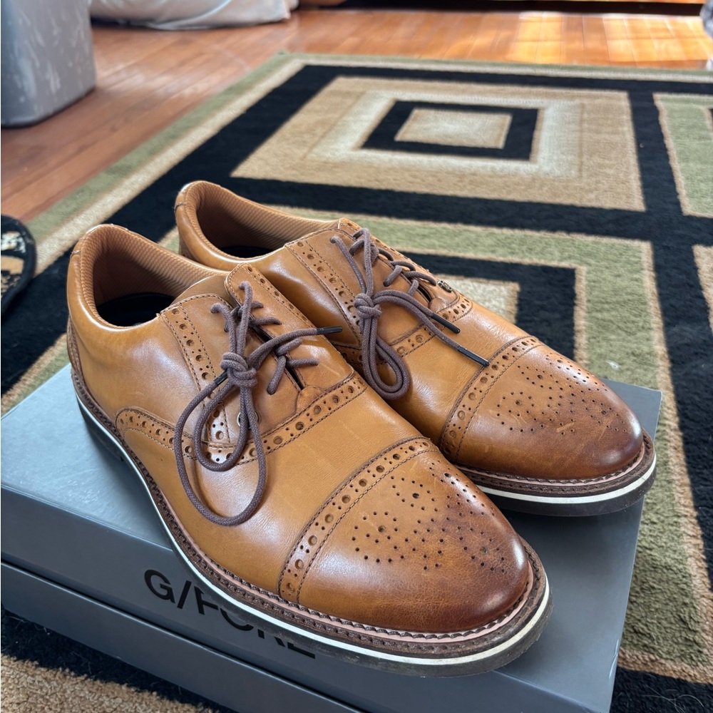 G/FORE Men's Brown Leather Oxfords